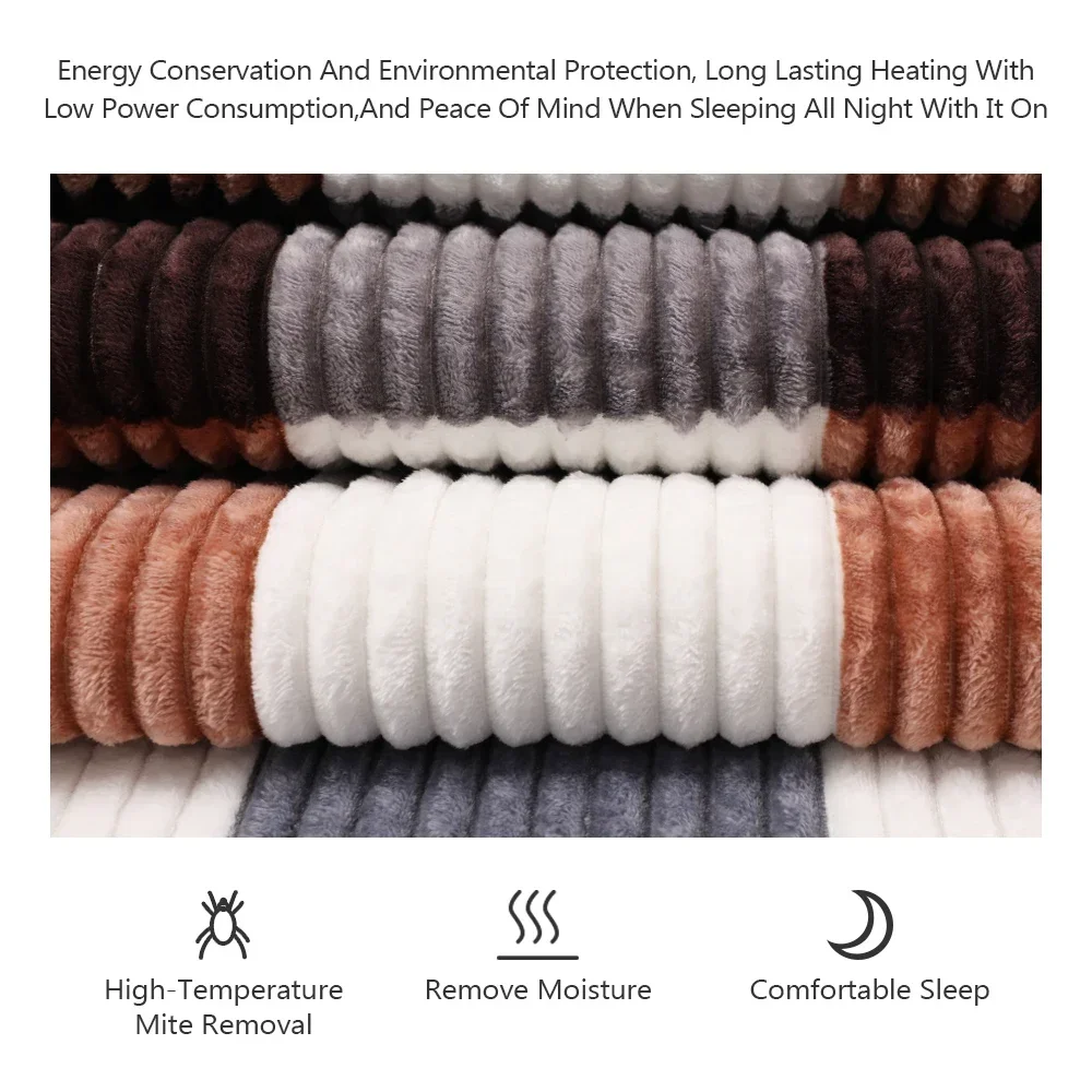 220V Electric Blanket Corduroy Fabric Thicker Heater Warmer Heated Blanket Thermostat 1-9 gears Electric Heating Blanket EU Plug 3
