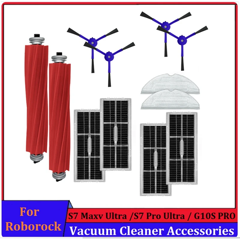 

Сменные детали 1 комплект, аксессуары для Roborock S7 Maxv Ultra / S7 Pro Ultra V / G10S PRO, вакуумные основные боковые щетки, фильтры для швабры