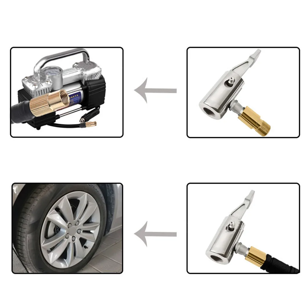 Locking Air Reifen Chuck Tragbare Aufblasbare Pumpe Für Auto Reifen Ventil Clip Kompressor Reifen Inflator Reifen Chuck Mit Barb Stecker – Detail 6
