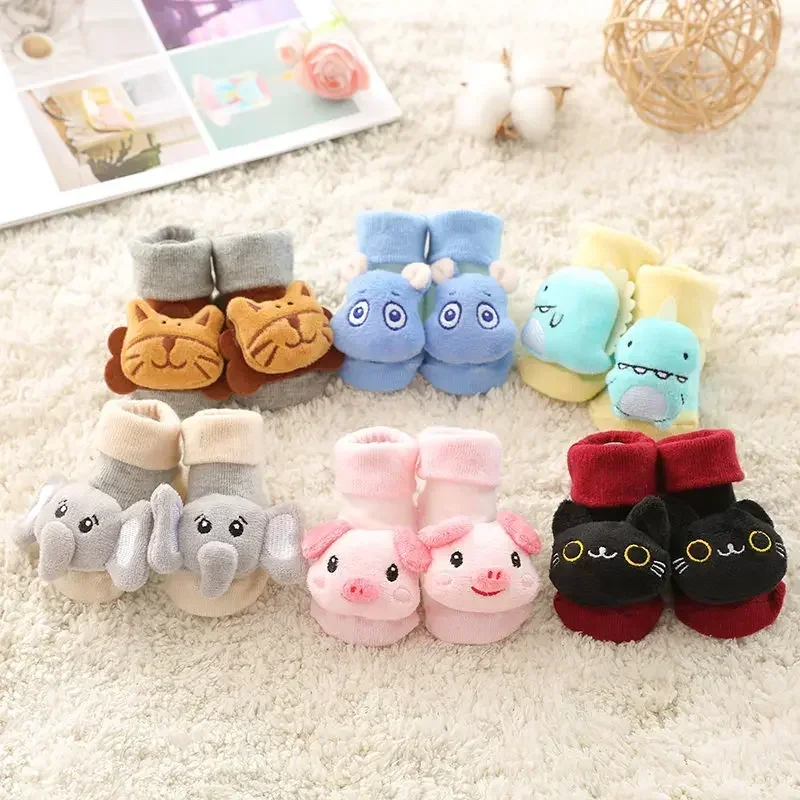 Baby Socks Floor Non-slip Cotton Cartoon Doll Socks with Bells Baby Girls Boys Soft Cute Boots 2