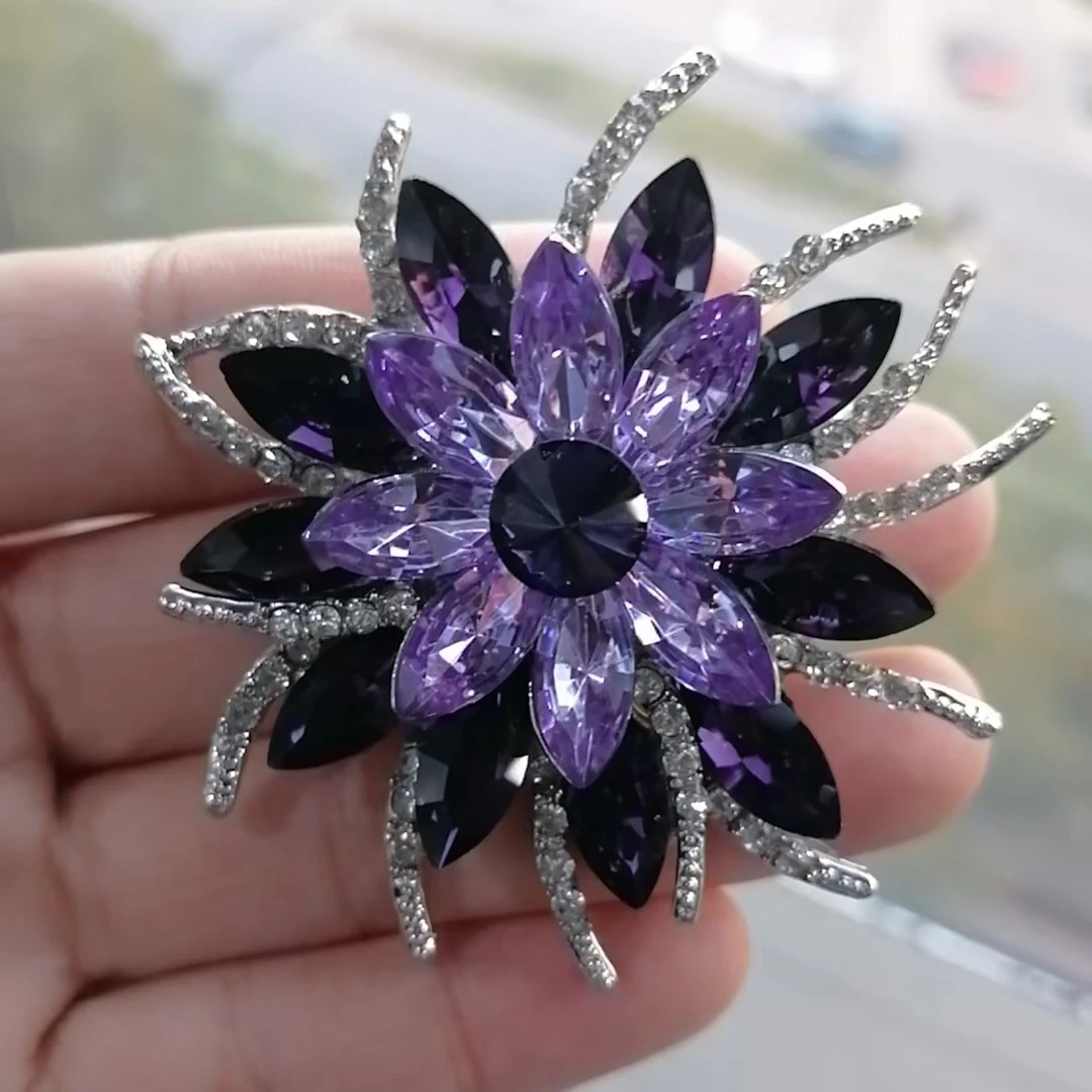 Broches Tournesol Strass EUPSIIU - 2 Pièces Doré Pour Robe, Écharpe, Cadeau Élégant