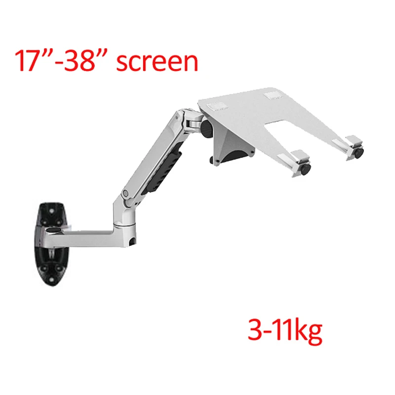 

DL-7012LP 10"-27"lcd monitor wall mount mechanic spring 2 long foldable arm aluminum 90mm clamp 360 rotate to 17" laptop stand