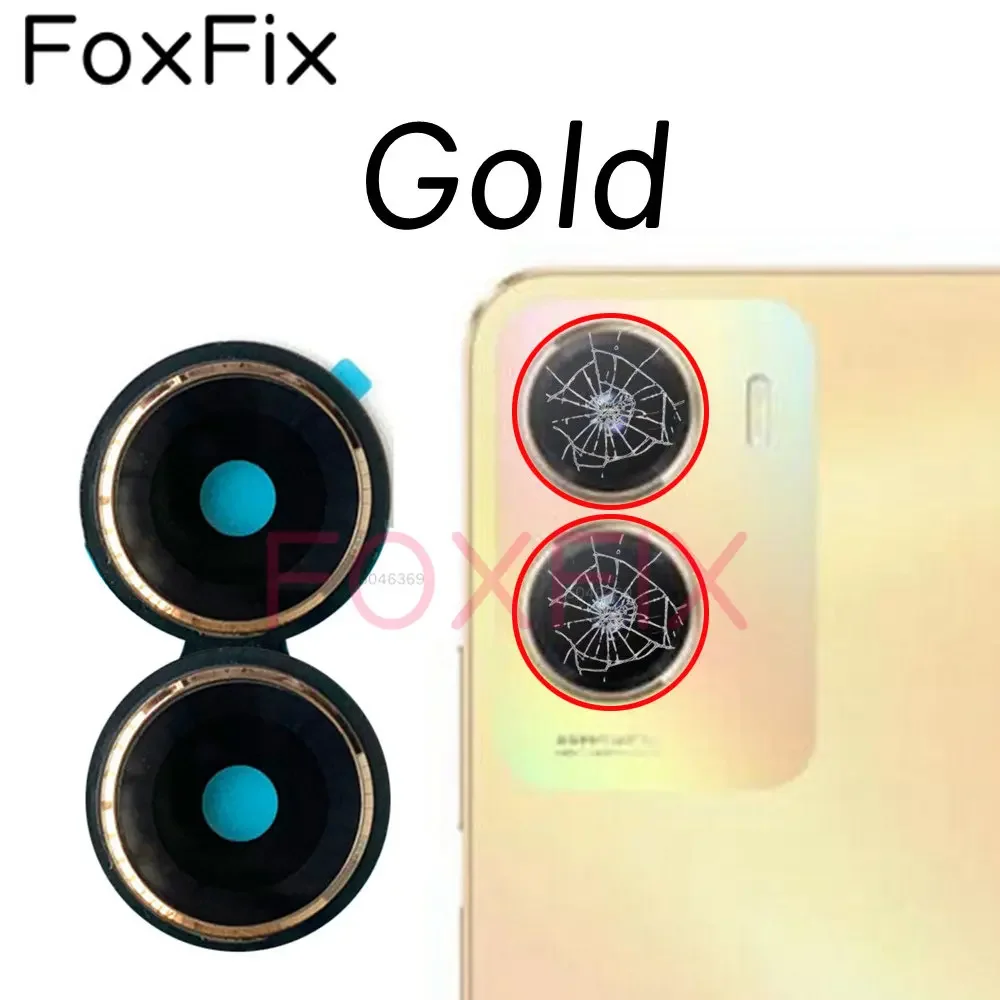 Vivo Y35 5G 용 후면 카메라 유리 렌즈 커버, 프레임 베젤 교체, V2230A