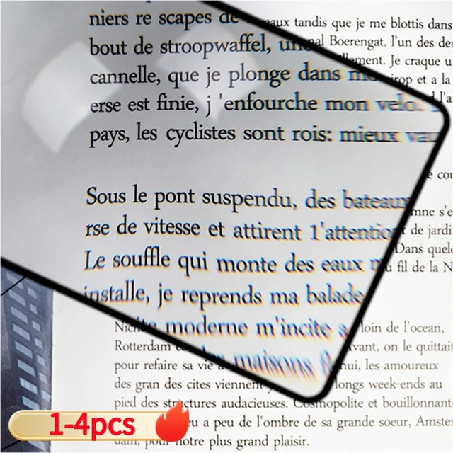 Fresnel-lupa de lente de lectura, Lente de Cristal de lectura, Página de  Libro, aumento X3