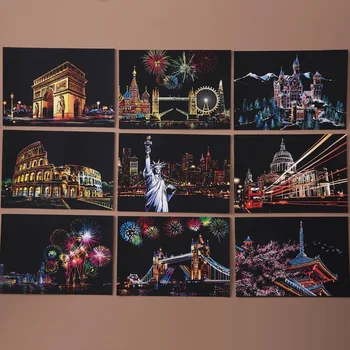 DIY Night Scene Painting Scratch Attractions Series For Child Adult Decompression 1