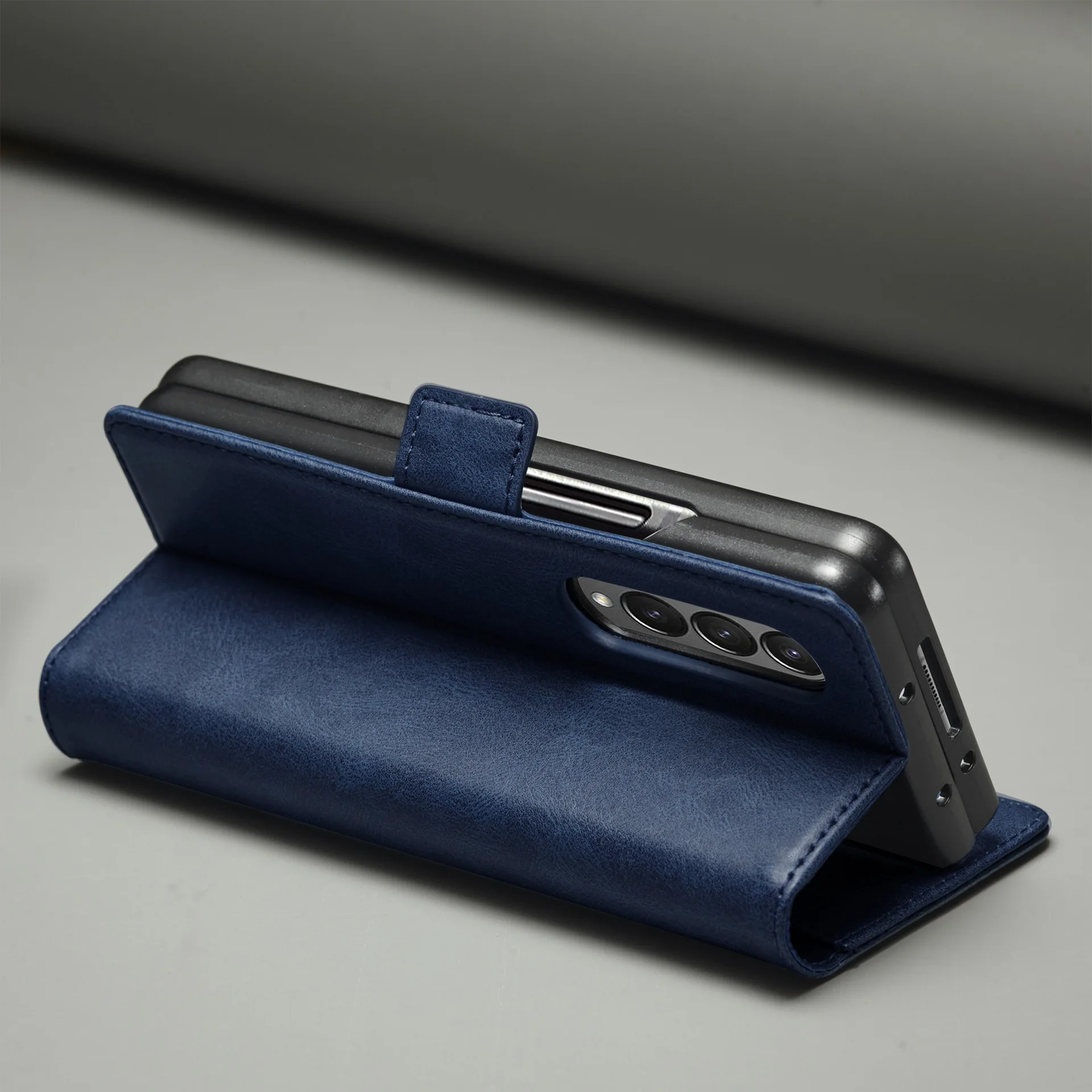 Étui en cuir d'affaires pour Samsung Galaxy Z Fold 7 6 5 4 3 5G Z Fold7 Fold6, carte de protection à rabat magnétique, portefeuille Solt – Image 4