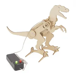Dinosaur STEM Kit: DIY Educational 3D Wooden Puzzle & Science Building Set (Tyrannosaur)