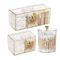Acrylic Qtip Holder,Cotton Swab Holder,Bathroom Jars With Lids Set,Apothecary Jar Dispenser For Cotton Ball,Bath Salts 2