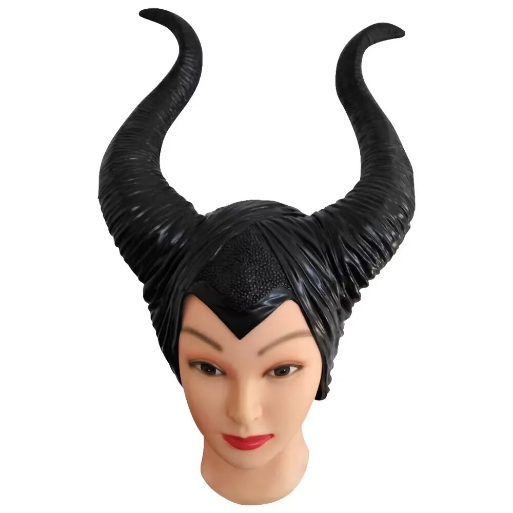 Angelina Jolie Helmet Movie Mistress of Evil Horns Hats Cosplay Props Party Halloween Accessories