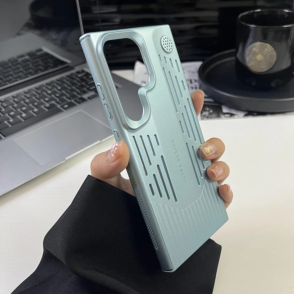 Luxurious Metallic Heat-Dissipating Shockproof Phone Case with Blade Design