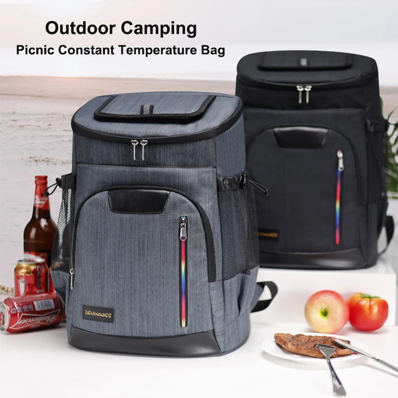 34L Camping Picnic Bag EVA Leak Proof Fruit Beer Beverage Insulated Ice Bags Outdoor Tableware Storage Backpack A1174