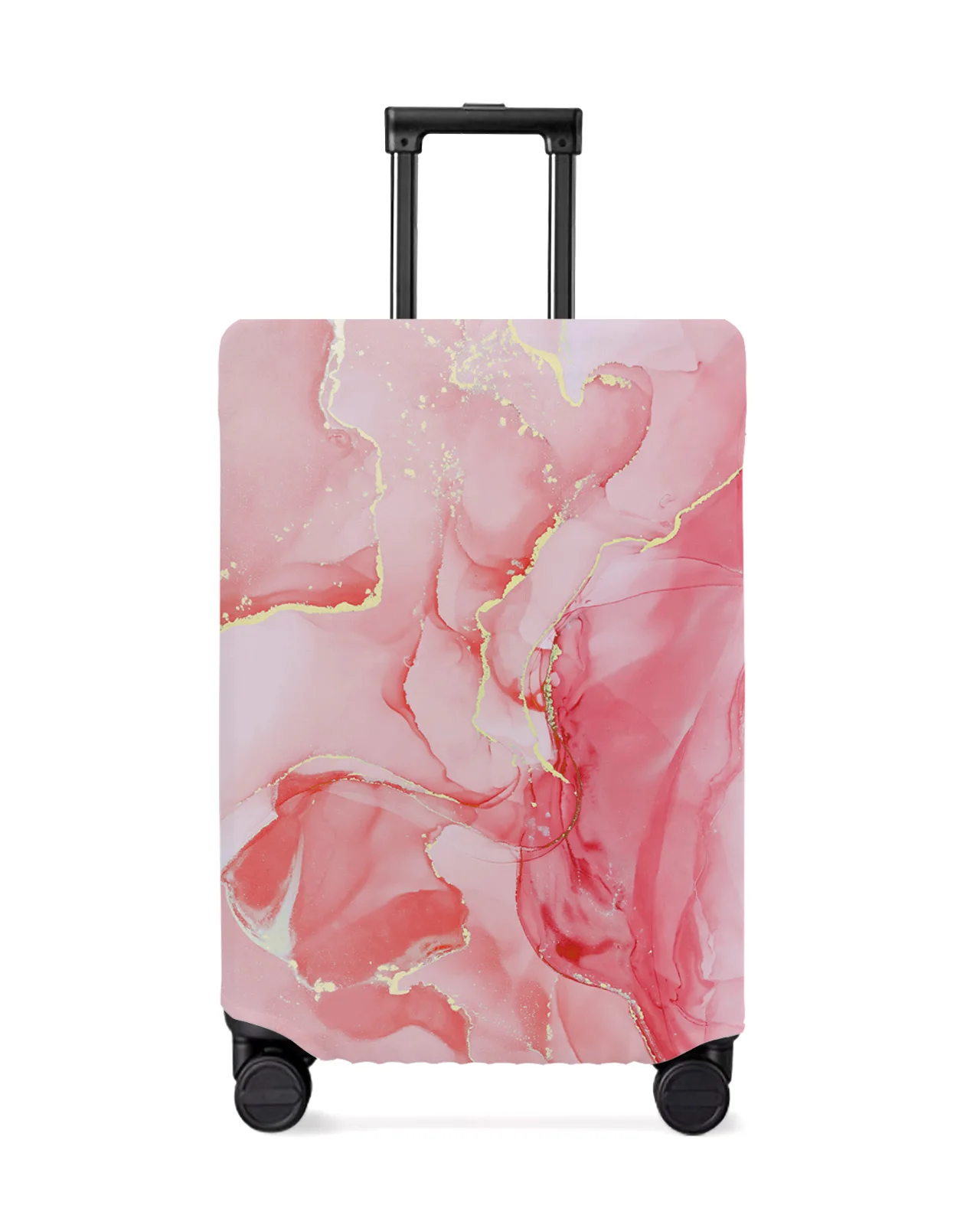 marble-texture-gradient-red-luggage-cover-stretch-suitcase-protector-baggage-dust-case-cover-for-18-32-inch-travel-suitcase-case