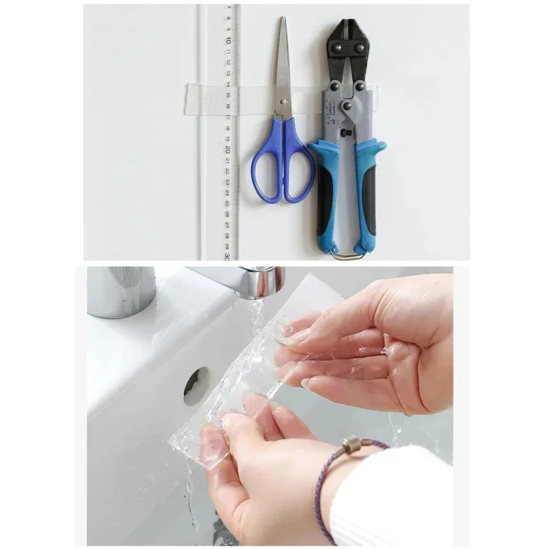 Double Sided Tape Nano Tape Transparent Reusable Waterproof Adhesive Cleanable Kitchen Bathroom Supplies
