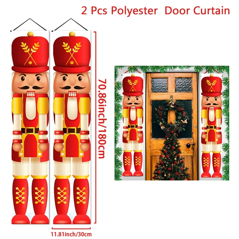 thumbnail image 1 of Pancarta navideña de Papá Noel para puerta, decoración navideña para el hogar, pancarta colgante navideña 2024, decoración navideña de Año Nuevo 2025, 1 of 5