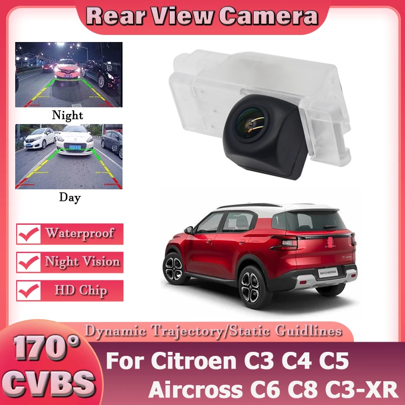 170° Vehicle Reverse Camera For Citroen C3 C4 C5 Aircross C6 C8 C3-XR ...