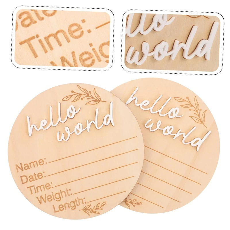 A85Q-6PCS Bulletin Board Pendant Commemorative Plaque Wooden Name Announcements Announcement Board Announcement Round Wood
