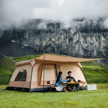 Picnic Camping Tent Waterproof Outdoor Multiple Portable Large And Medium Tent Group Camping Two Rooms One Hall Four Season Tent 1
