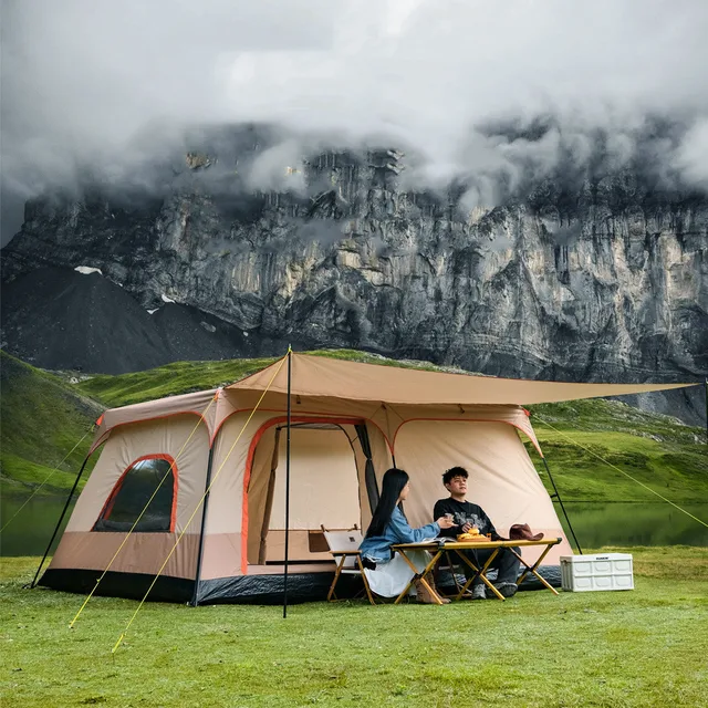 Picnic Camping Tent Waterproof Outdoor Multiple Portable Large And Medium Tent Group Camping Two Rooms One Hall Four Season Tent 1
