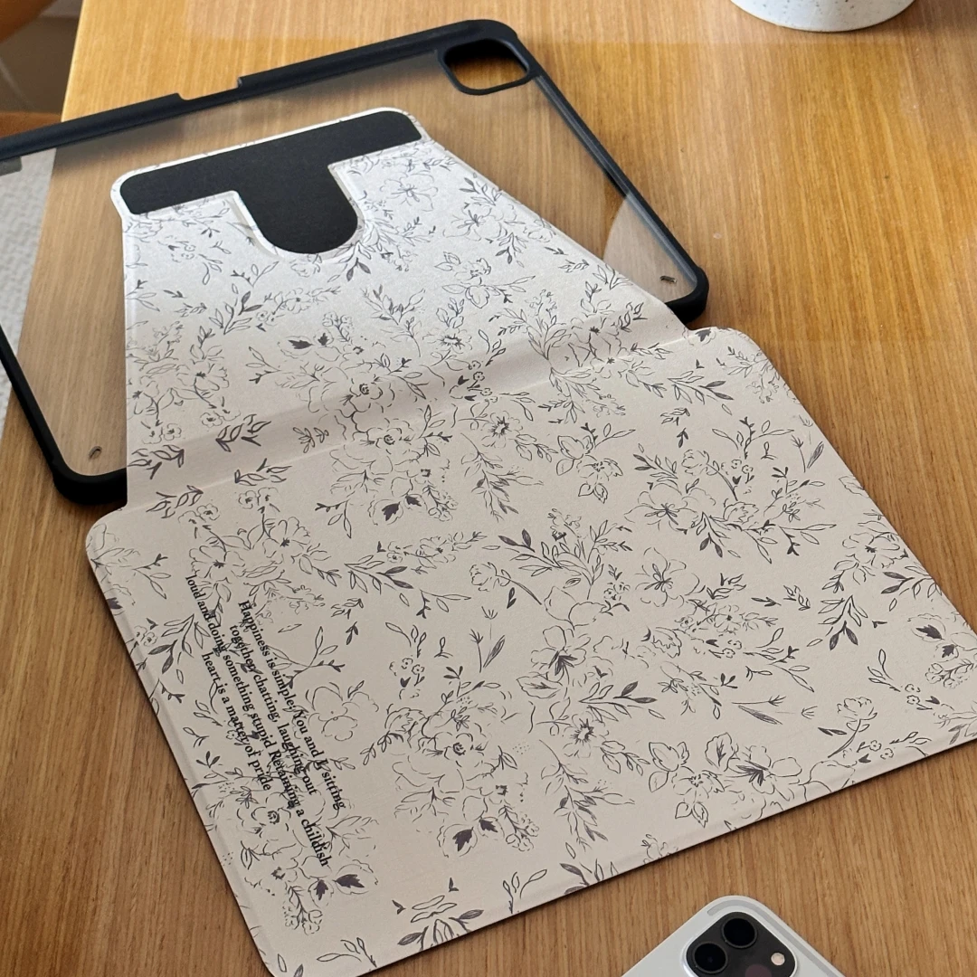 Line Flower Tablet Case for iPad