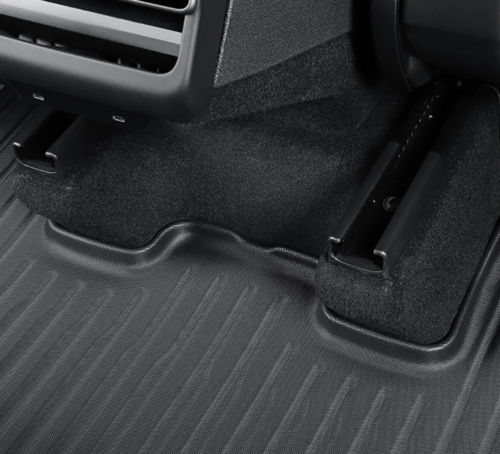 Floor Mat with Door Sill Strip For 2025 Tesla Model Y Juniper Launch All Weather TPE Trunk Cargo Liner Boot Mat Backrest Pad