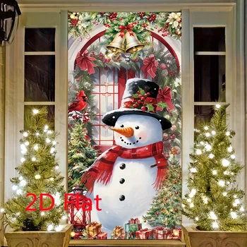 Festive Snowman Christmas Door Cover 1