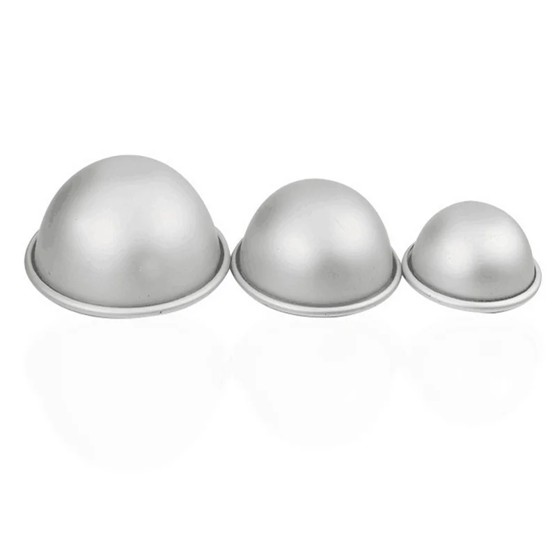 2PCS Round Aluminium Alloy Bath Bomb Molds DIY Tool Bath Bomb Salt Ball Homemade Crafting Gifts Semicircle Sphere Mold 5