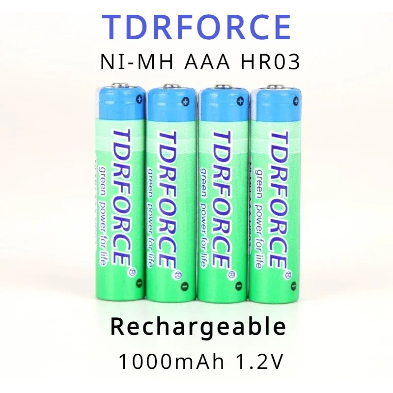 

TDRFORCE 1.2V AAA 1000mAh 4/8/20PCS NI-MH Battery NI-MH 18650 Rechargeable Batteries With Box for Portable Video/Game/Remote/Toy