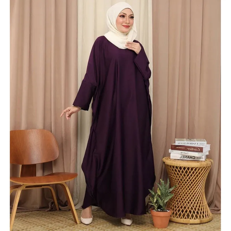 Muslim Abaya Black Women Long Dress 2023 Prayer Garment Moroccan Robe Kaftan Dubai Dresses Batwing Sleeve Islam Clothing Turkey