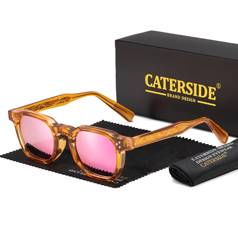 CATERSIDE Fashion Mirror Polarized Sunglasses with Luxury Core Insert Design