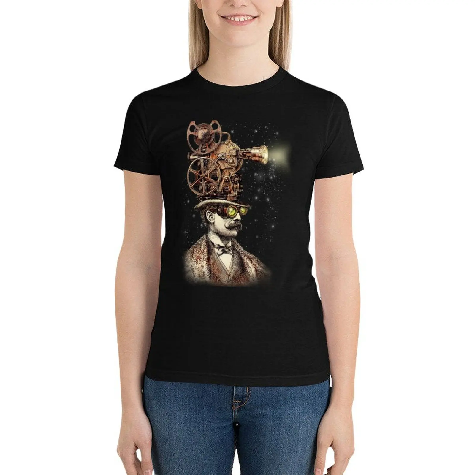 

The Projectionist (sepia option) T-Shirt Short sleeve tee animal print shirt for girls t shirts for Women graphic