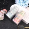 6 rolls/box of bronzing floral washi tape, flower print design pattern tape and notebook collage decoration, a gift for friends 4