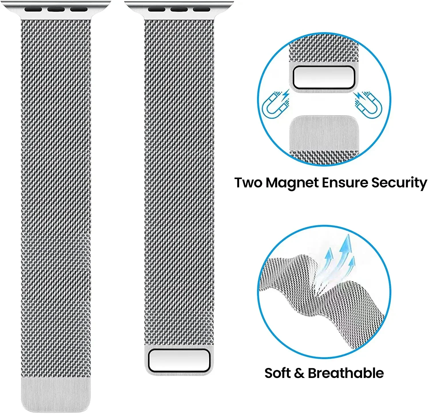 Milanese Loop Magnetic Metal Watch Strap - Elegant Design for Versatile Compatibility