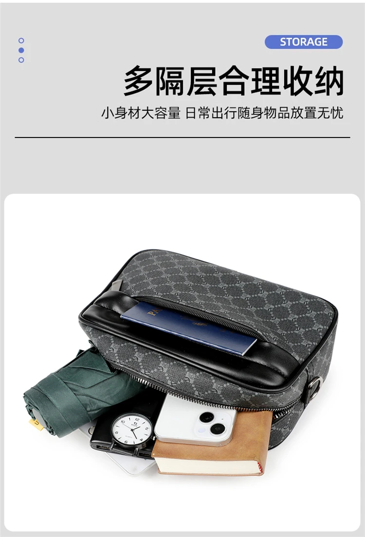 Fashion Pattern Men Small Bag High Quality PU Leather Crossbody Messenger Bag For Men Stylish Men Handbag Shoulder Bag Presents
