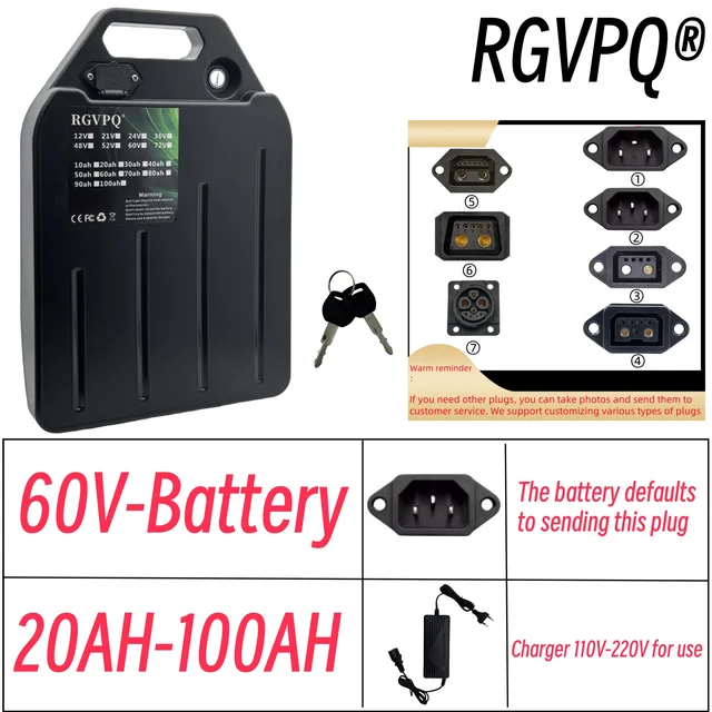 60V 20Ah–100Ah Waterproof Lithium Battery for Citycoco Scooter 2