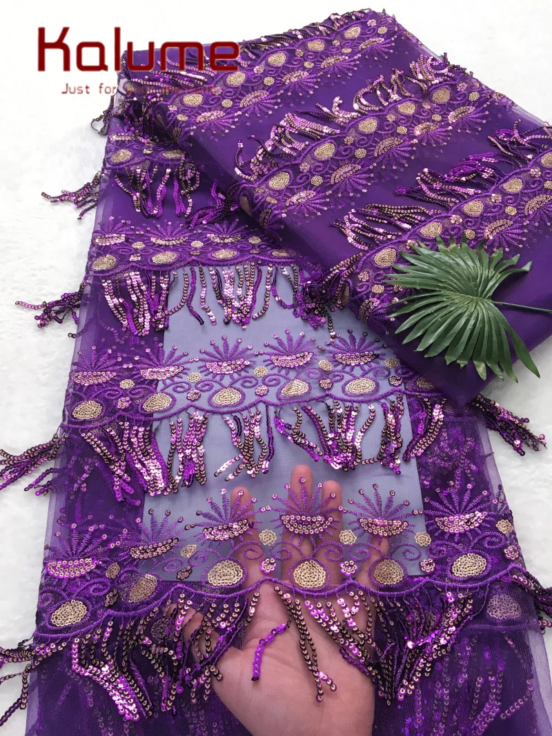 African Sequins Lace Fabric High Quality 5 Yards French Mesh Net Lace Embroidery Tulle Lace Fabric Nigerian Lace For Party Dress