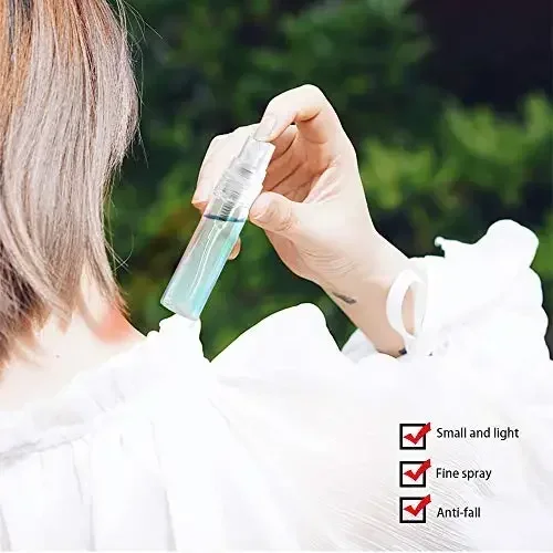 20 팩 3ml/2ml/5ml 미니 투명 플라스틱 스프레이 병 청소, 여행, 에센셜 오일, 향수를위한 빈 귀여운 향수 분무기