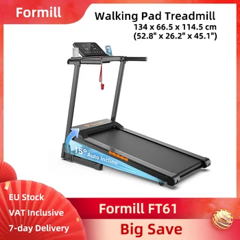 iScooter Formill FT61 Tappetino da passeggio Tapis roulant pieghevole professionale Attrezzatura per il fitness portatile per ufficio domestico Cintura da corsa LCD silenziosa