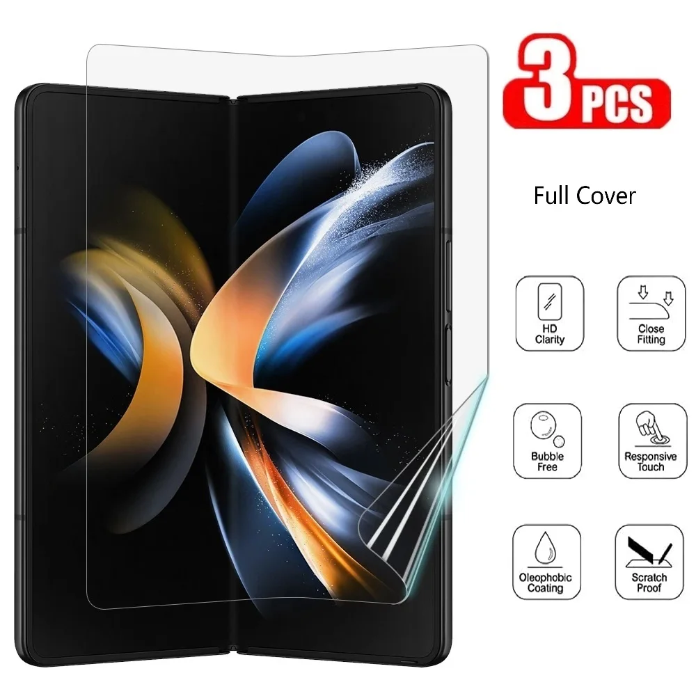 3 Stück Hydrogelfolie für Samsung Galaxy Z Fold 5, Displayschutzfolie Z Fold 4 3, kein Glas