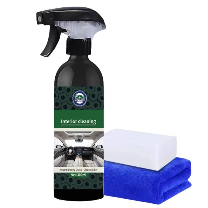 

Распылитель для деталей интерьера 300 мл, пенообразующий очиститель для приборной панели автомобиля, универсальный очиститель для автомобильных сидений, очиститель для приборной панели с губкой и полотенцем