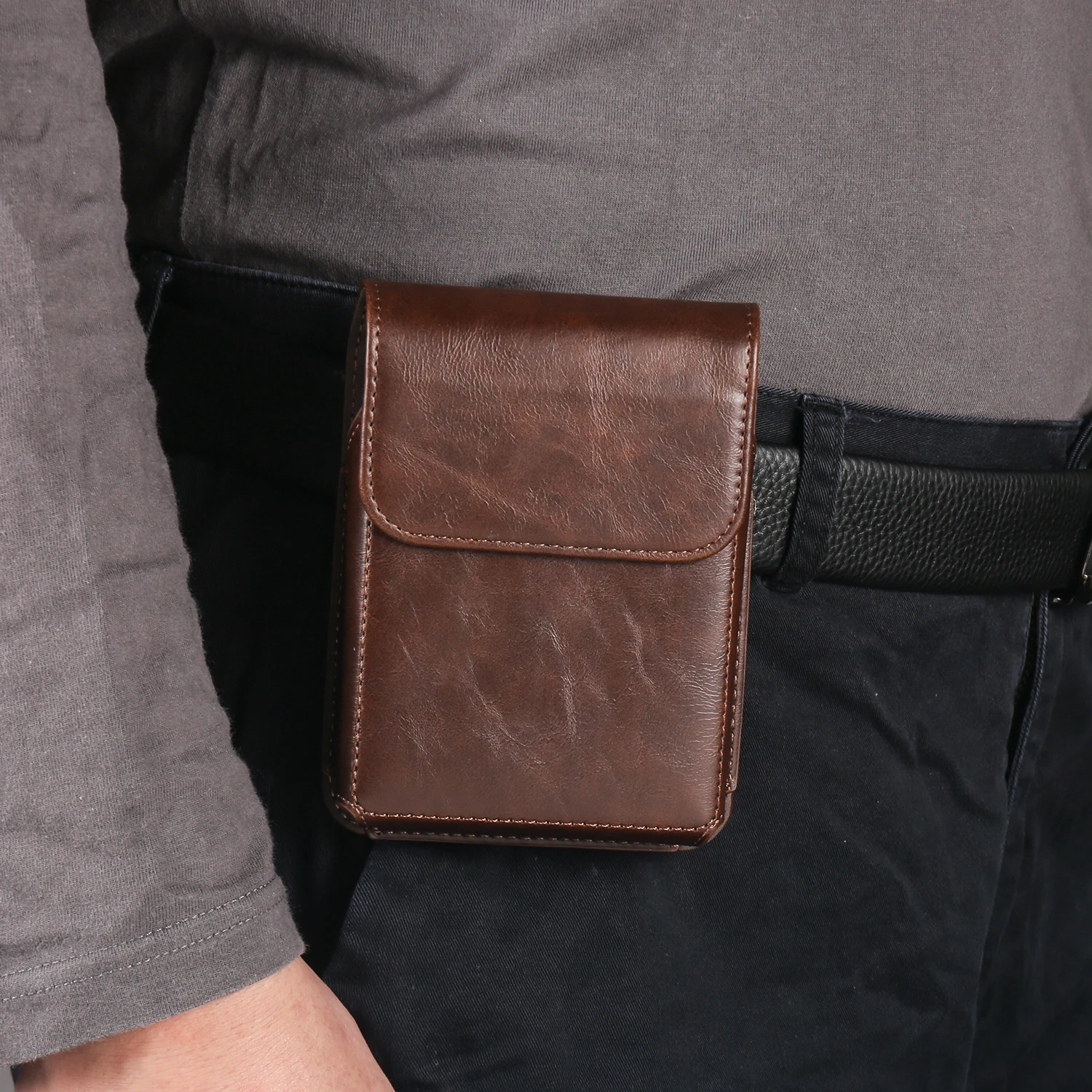 Durable Lightweight Crazy Horse Style Wallet Phone Case Pouch