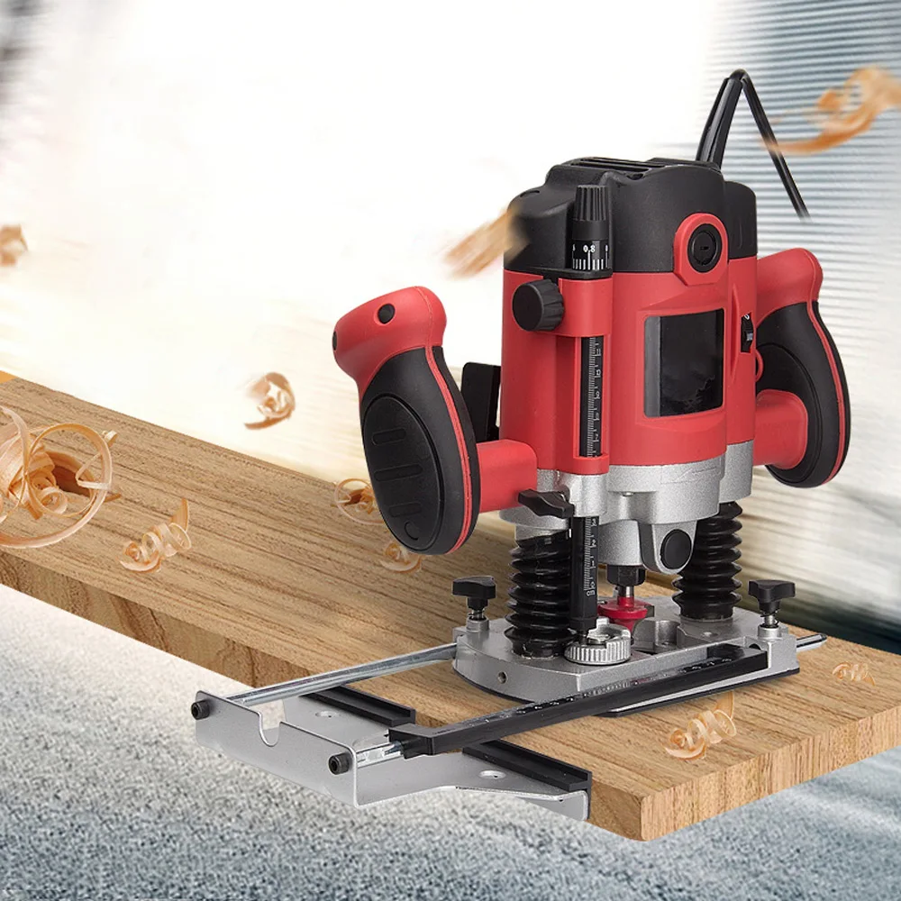 2100W Woodworking Electric Trimmer Wood Engraving Slotting Trimming Machine Carving Router Slotting With Milling Cutter