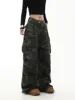 Camouflage Cargo Pants Women Y2K Streetwear Low Rise Jeans Retro Wide Leg Trousers Denim Straight Trousers Harajuku 2
