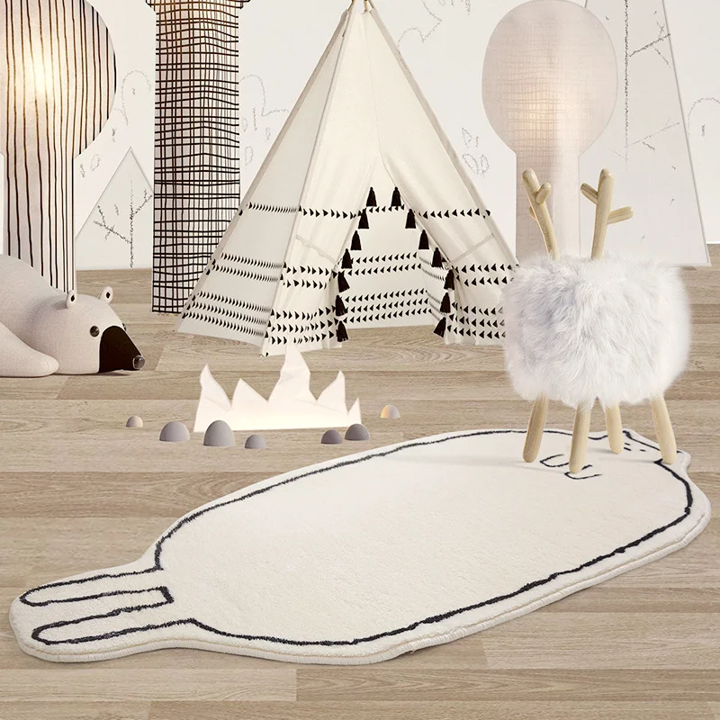 

Children's Photography Lovely Cat Mat Soft Long Fluffy Animals Bedside Carpet Doormat Aesthetic Home Kids Room Decor