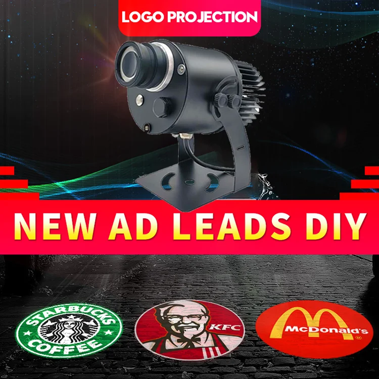 Description Picture 2 of itemGOBO Light LED Logo GOBO Projector GOBO Projector Advertising Logo Light with Custom Color Rotating Glass Gobos