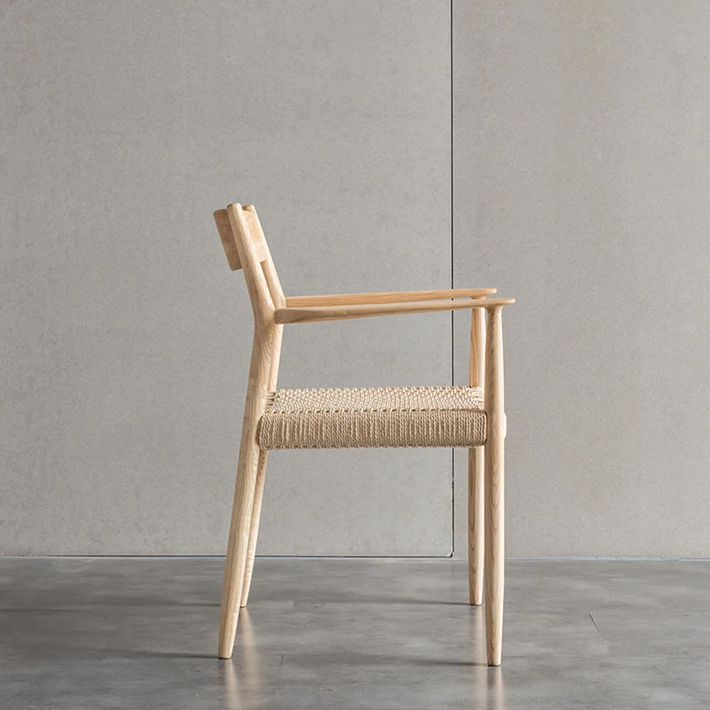 Modern Design Rattan Wooden Armchair Cafe Restaurant Hotel Chairs Home Furniture Wood Dining Chair