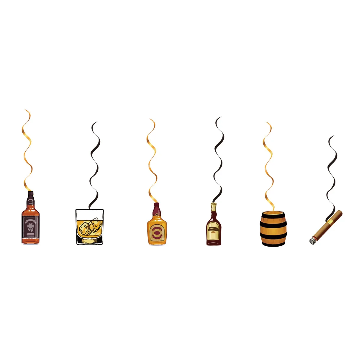 Whiskey-Geburtstagsparty-Dekorationen, Whiskey-Flaschen-Folienballon, Banner, Tortendekorationen für Männer und Frauen, 30., 40., 50. Geburtstag – Detail 5