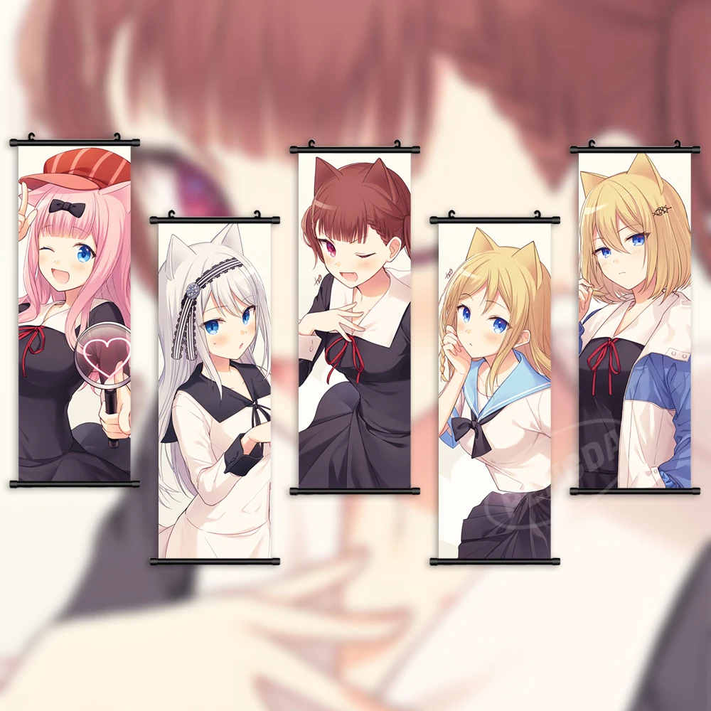 

Home Decoration Wall Artwork Two-Dimensional Painting Nian Hanging Scrolls Anime Canvas Shinomiya Kaguya Printed Picture Poster