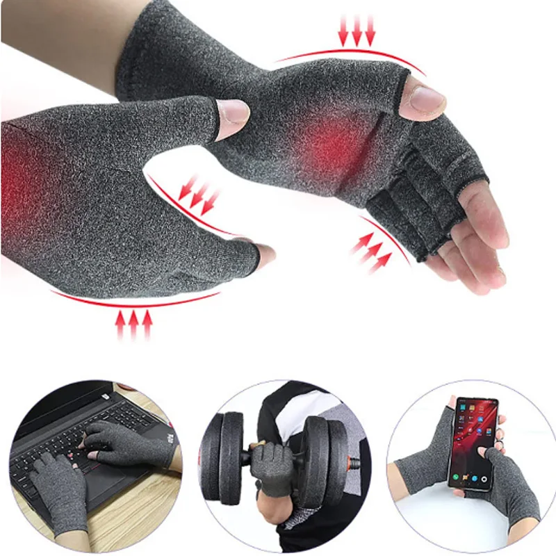 1 Pair Compression Arthritis Gloves Wrist Support Joint Pain Relief Hand Brace Women Men Therapy Wristband Compression Gloves