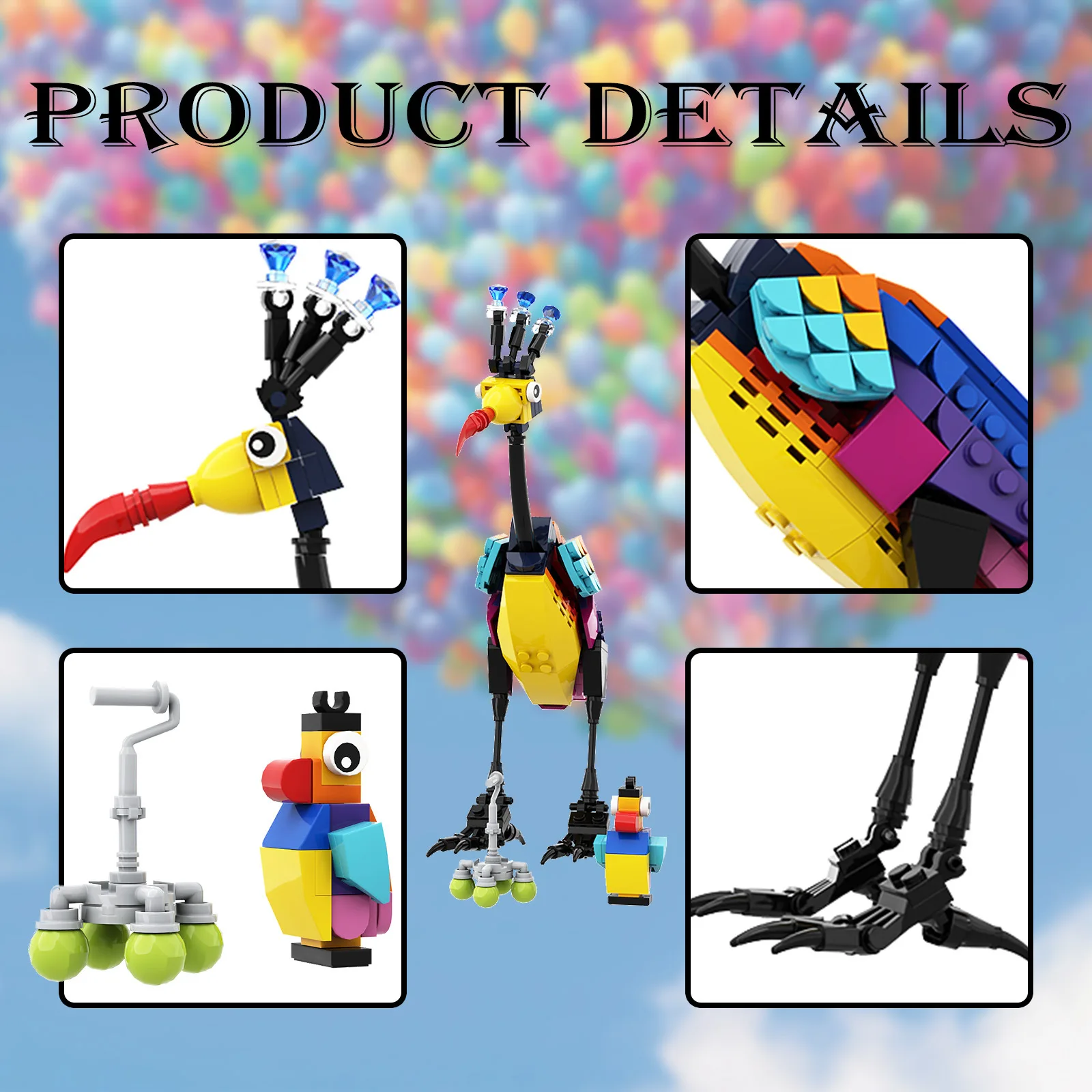 Modelo de construção pássaro kevin do filme up brinquedo_voghion.com