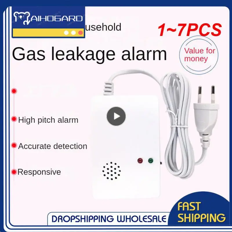 

1~7PCS Natural Gas Detector 360 Degrees Natural Gas Leak Detector Sensitive Gas Alarm Gas Leak Sensor Gas Leak Alarm